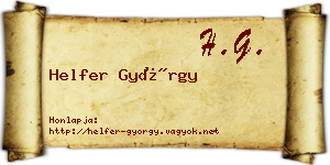 Helfer György névjegykártya